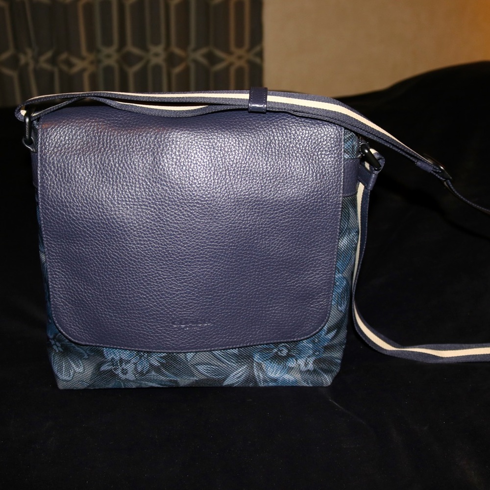 Coach Floral Messenger Bag - Navy Blue